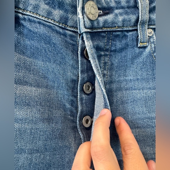 AMO Jeans Denim Babe Old School Mid Rise Straight Leg Medium Wash Size 28 - Picture 5 of 10